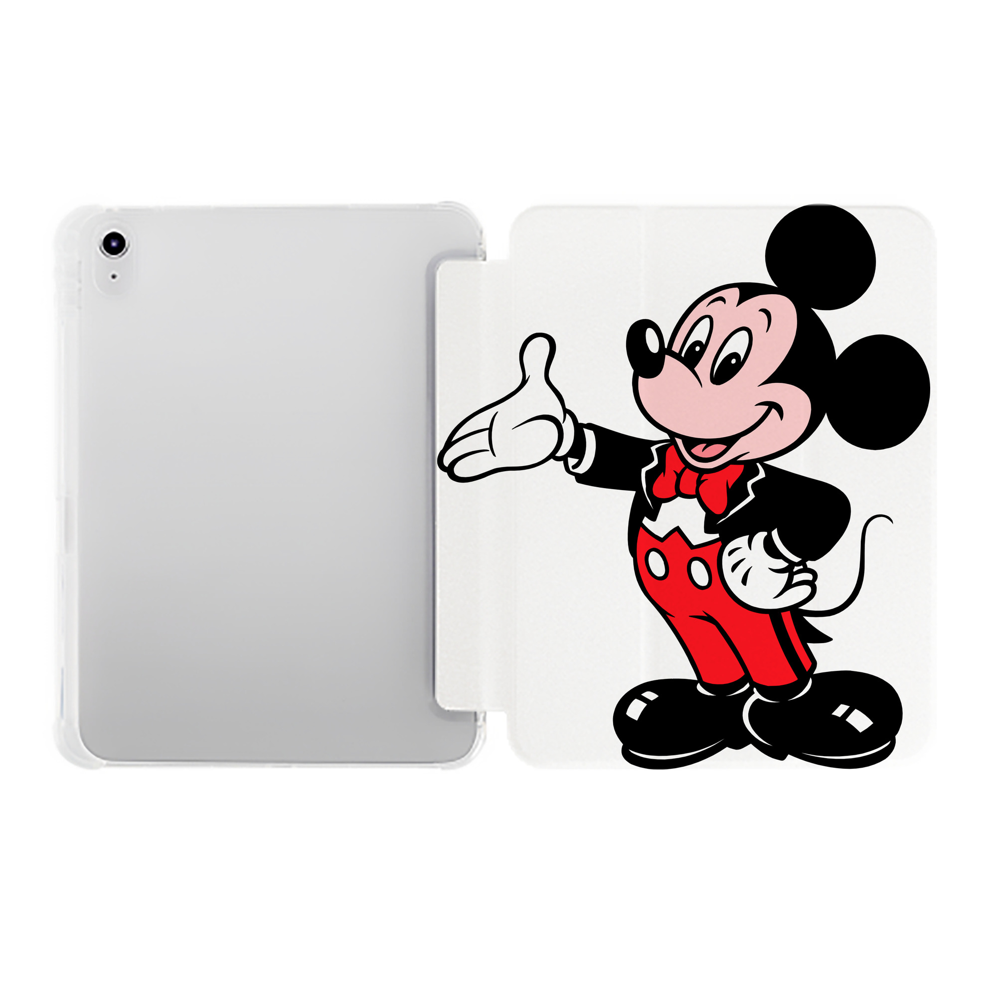 （画像用） ミッキーマウス Mickey Mouse IPad ケース ペン収納付き 三つ折りスタンド PUレザー×シリコン 対応機種9.5/10.5/10.9インチ